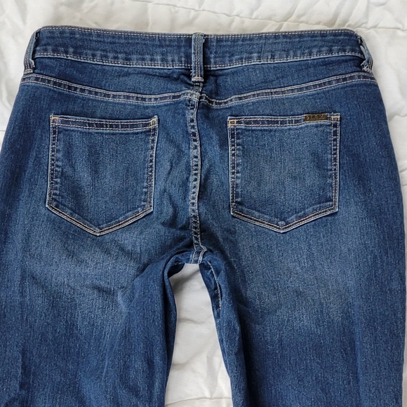 J Lopez Straight Jeans Mid Rise Dark Wash Whiskered Stretch 10 S - Picture 5 of 8